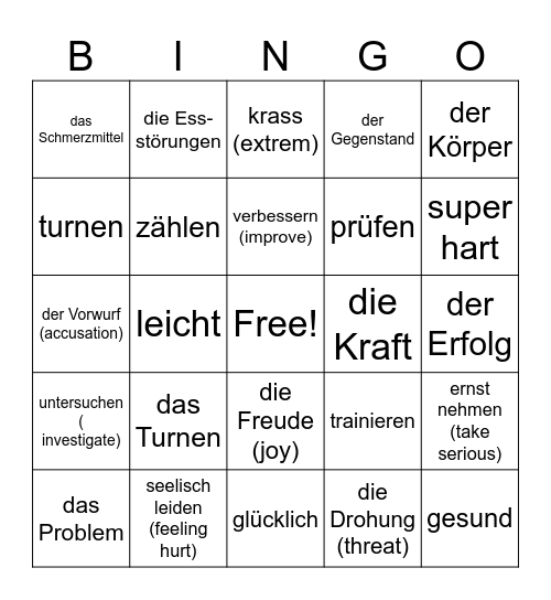 Turnen Bingo Card