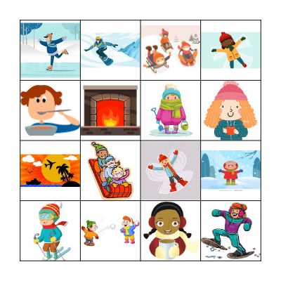 Winter Activities Bingo Card