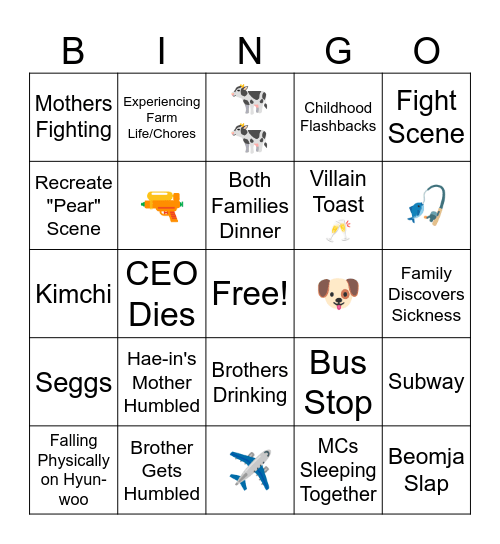 Queen of Tears. Ep 9 Bingo Card