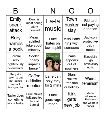 Gilmore Girls Bingo Card
