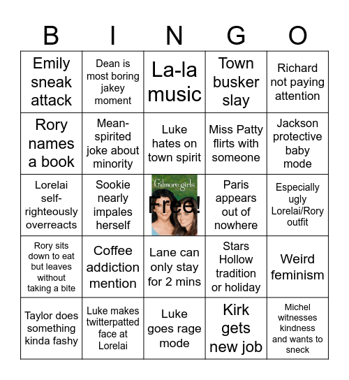 Gilmore Girls Bingo Card