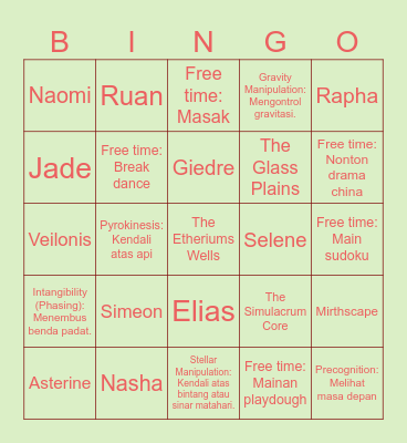 🌙 Bingo Card