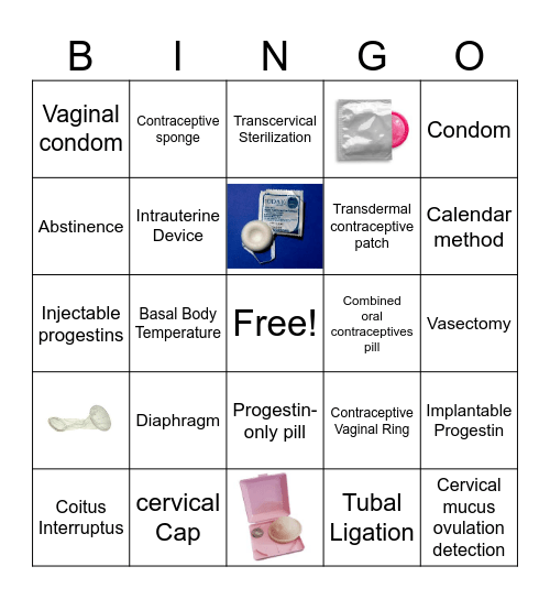 Contraceptive Bingo Card