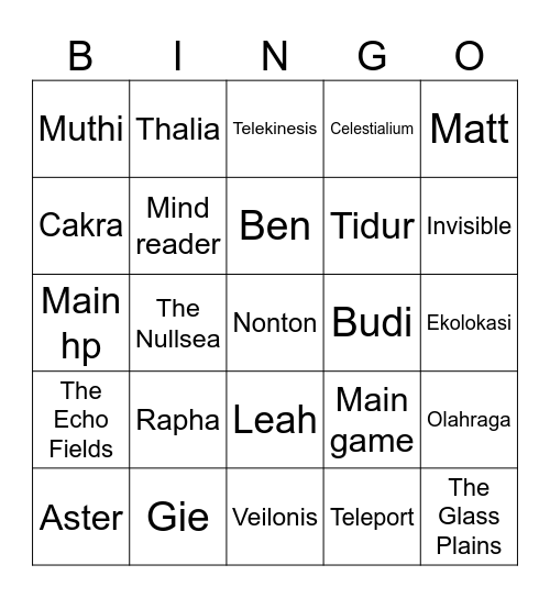 Good Luck Bingo Card