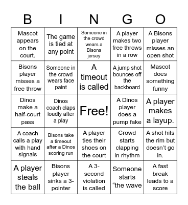 Hoops Hype Bingo Card