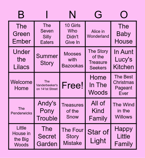 ANNA'S FAVORITE BOOKS Bingo Card