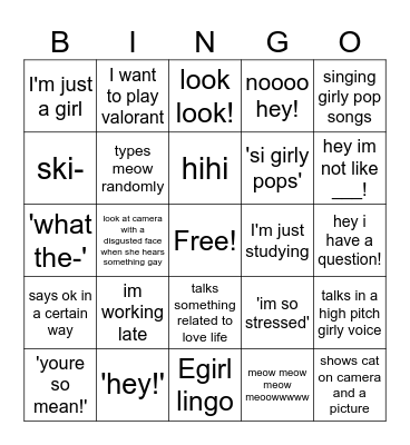 Lyka Bingo Card