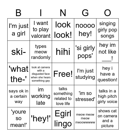 Lyka Bingo Card
