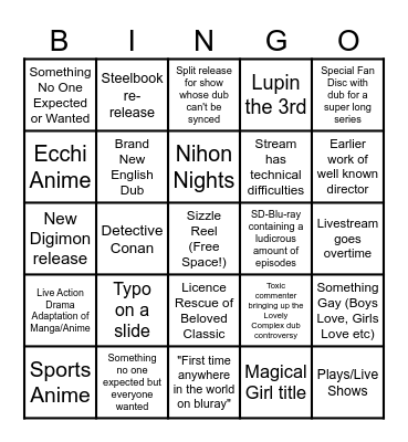 Discotek Day Bingo Card