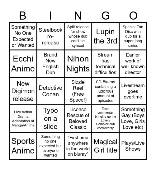 Discotek Day Bingo Card