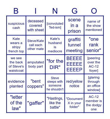AC-12 Bingo Card