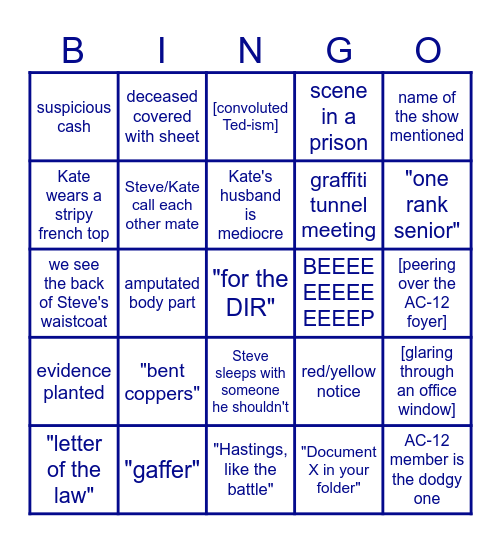 AC-12 Bingo Card