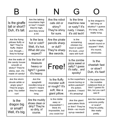 S14 U17 Is it wet or dry? Bingo Card