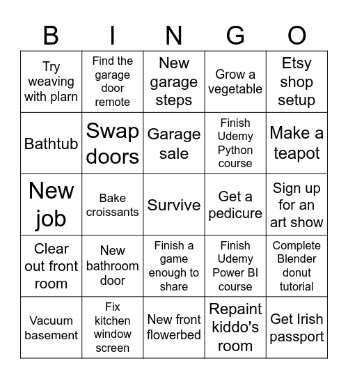 2025 Bingo Card