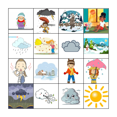 Weather Bingo Card! Bingo Card