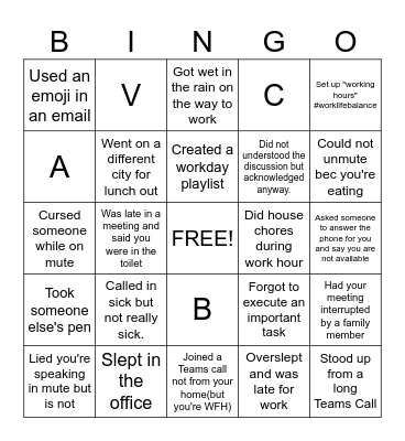 OFFICE Bingo Card