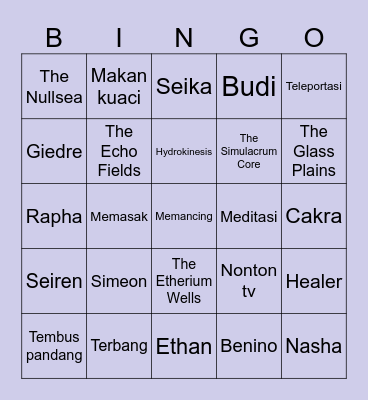 BINGO Card