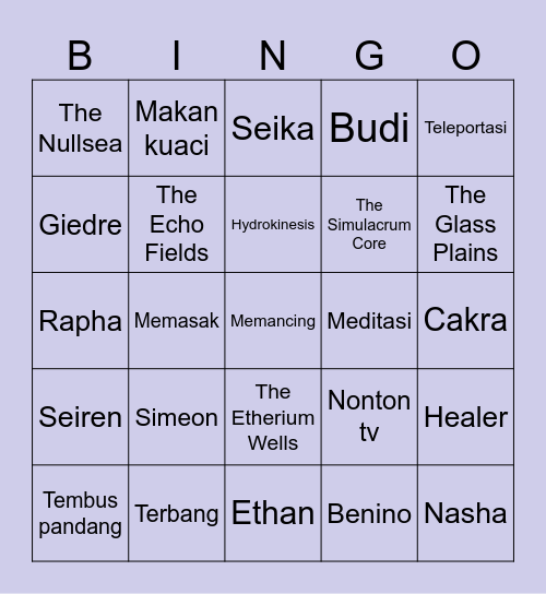 BINGO Card