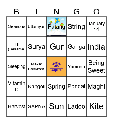 The Kite Festival Bingo Card