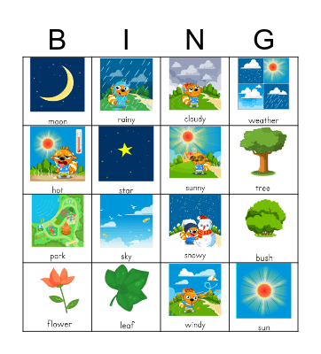 Nature Bingo Card