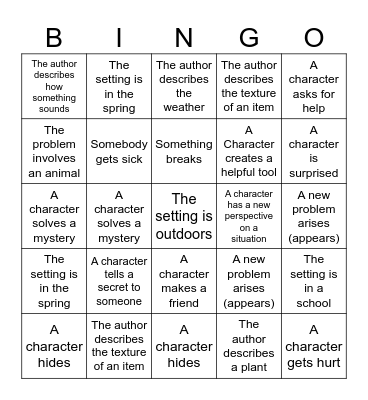 Reading Comprehension Bingo Card