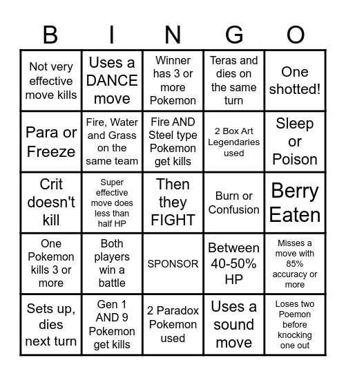 Then we react bingo Shady Types Bingo Card