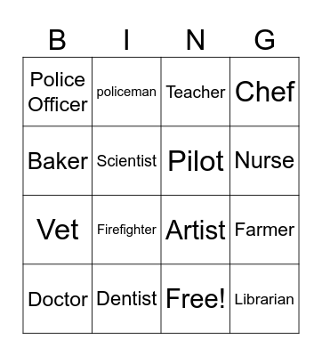 Jobs Bingo Card