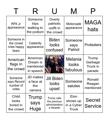 Inauguration Bingo Card