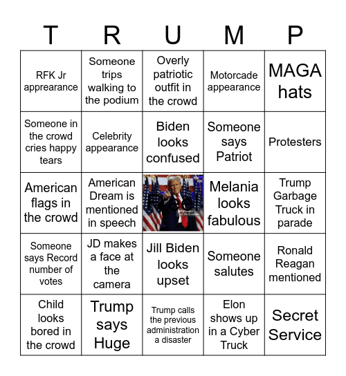 Inauguration Bingo Card