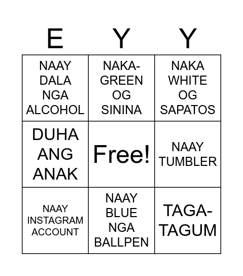 OH Bingo Card