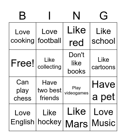 Get To Know Beginner Bingo Card
