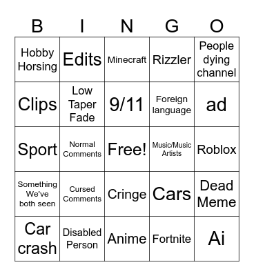 IG Reels Bingo Card