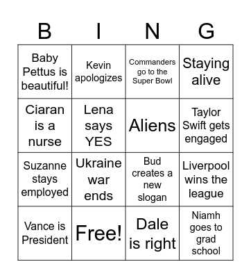 2025 Bingo Card