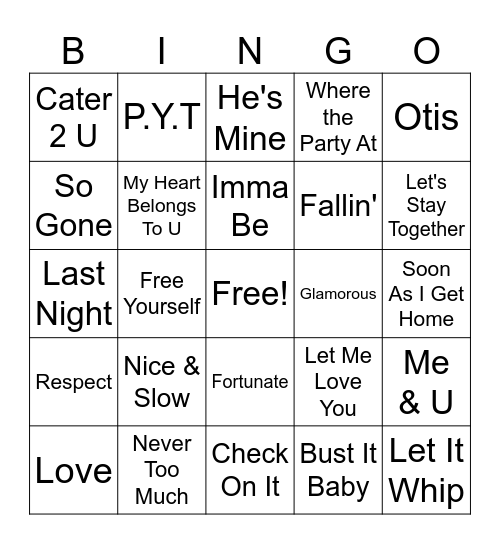 Throwback Bingo Card