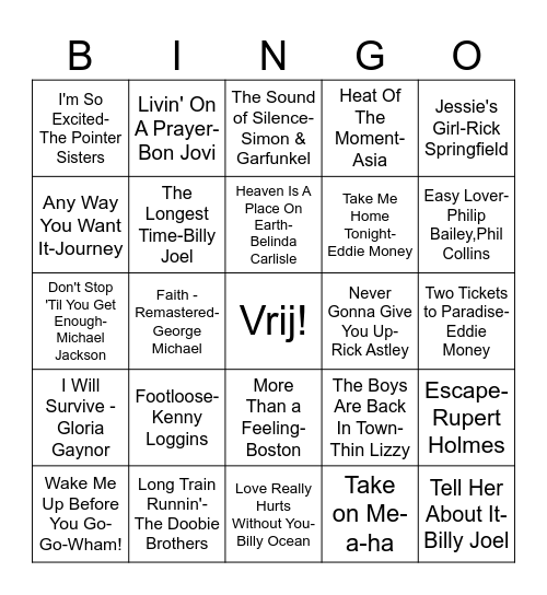 Muziek BINGO Polderevents Bingo Card