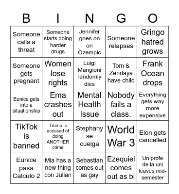 2025 bingo card Bingo Card