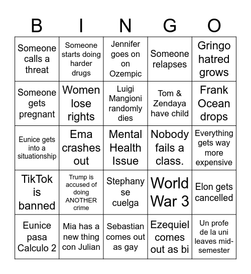 2025 bingo card Bingo Card