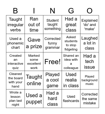 Bingo Fun! Bingo Card