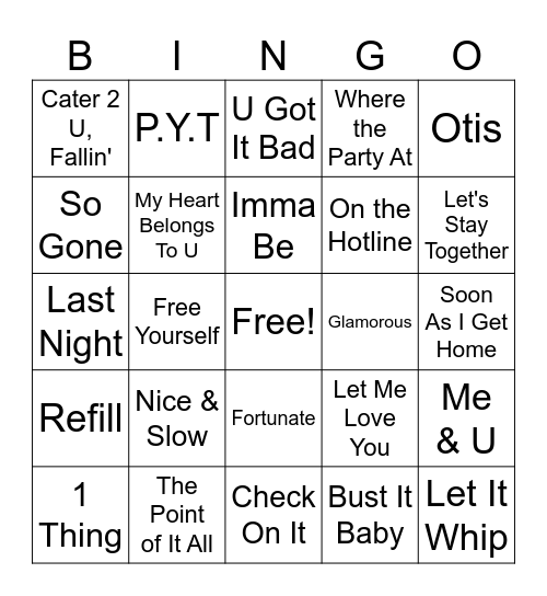 Throwback Bingo Card