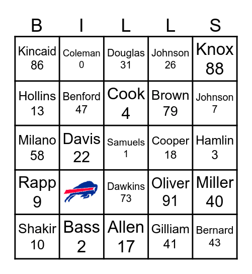 Buffalo Bingo Card