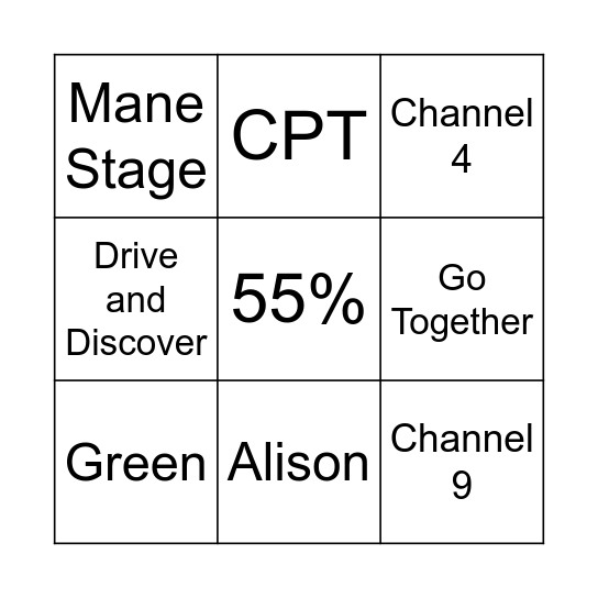 Park Pres Bingo Card