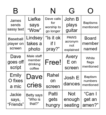 SOA 2025 Bingo Card