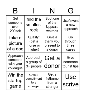 Red Cross Bingo Card