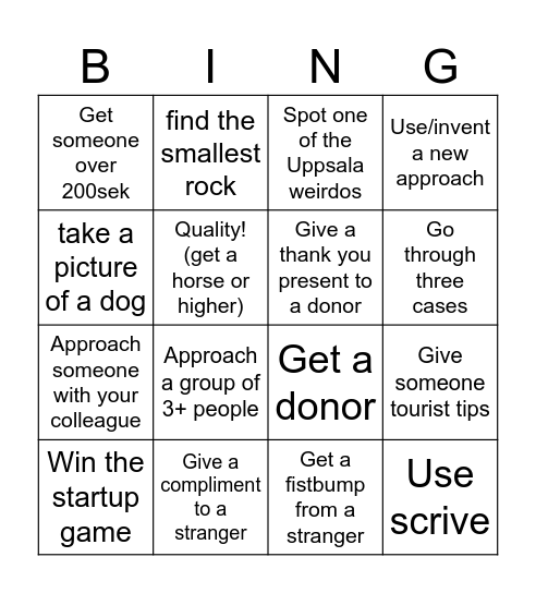 Red Cross Bingo Card