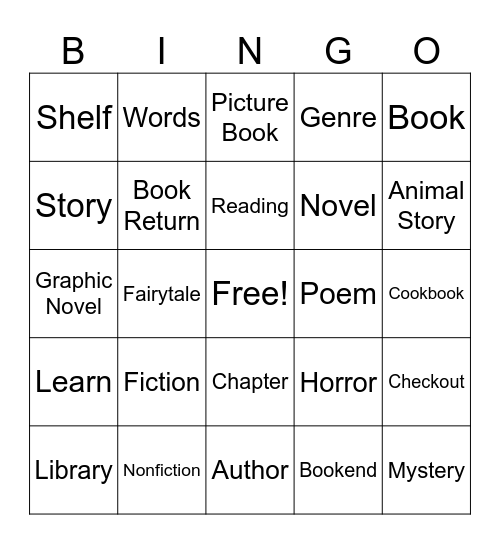 Library Bingo Card