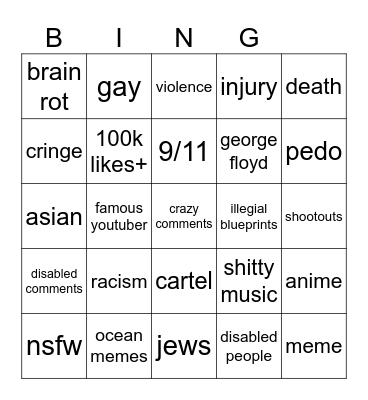 IG reels bingo Card