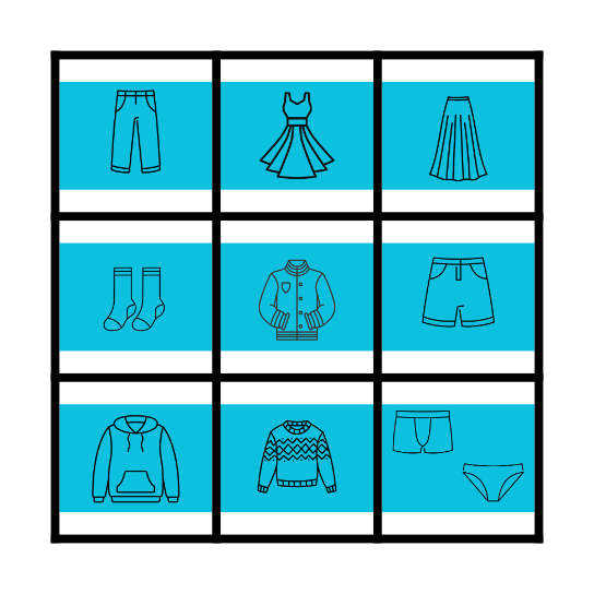 Clothing Bingo Card