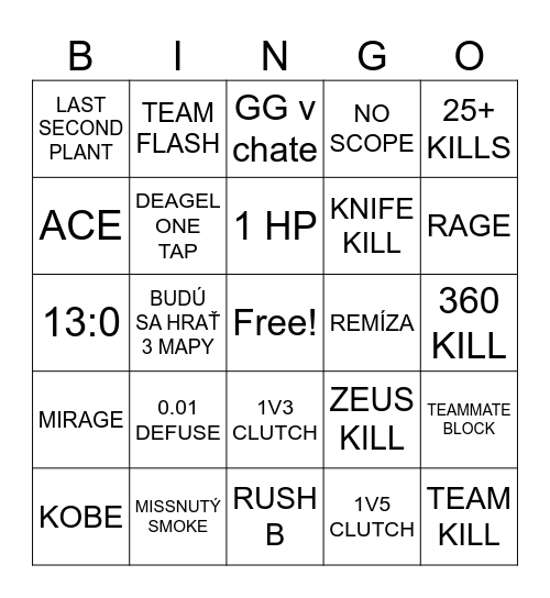 cs2 Bingo Card