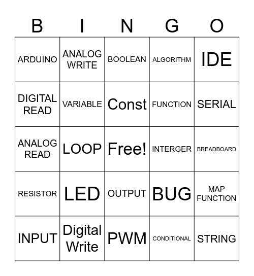 CODE Bingo Card