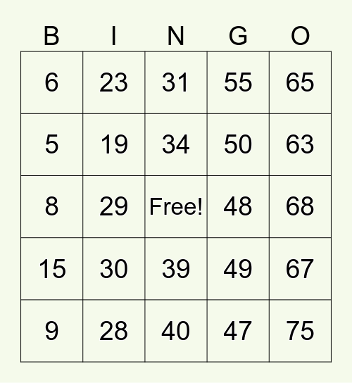 February 24th 2025 BINGO Card